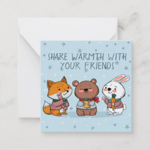 Cartão De Notas Animais de inverno cubanos