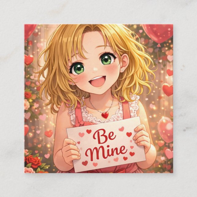 Cartão De Notas Anime Girls Classroom Valentines exchange Cards (Frente)