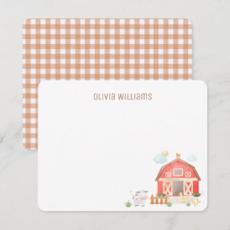Cartão De Notas Aniversário de Animais da Fazenda Kids