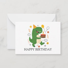 Cartão De Notas Aniversário de Bash Bash de Dino