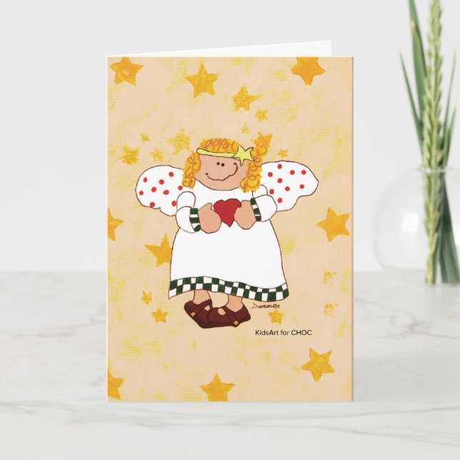 Cartão De Notas Anjo - Arte Infantil para o CHOC  (Frente)