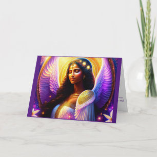 Cartão De Notas Anjo da placa de nota de chama violeta dobrada