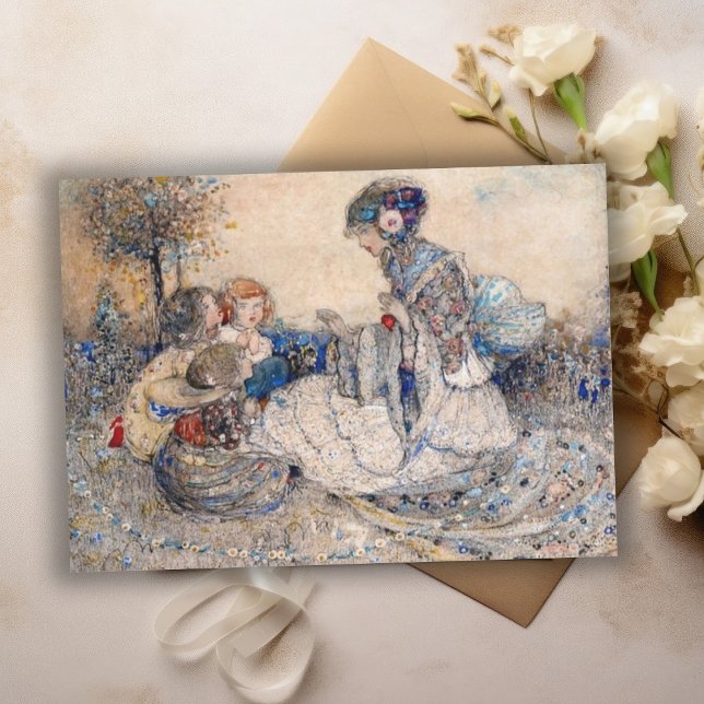 Cartão De Notas Annie French A Fairytale Mãe conta uma história (Criador carregado)