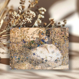 Cartão De Notas Annie French Art Nouveau Girl Picando Flores