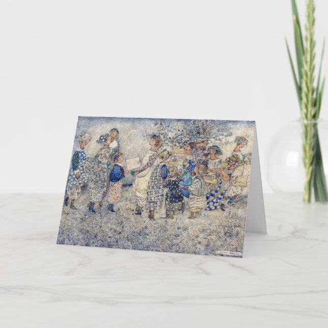 Cartão De Notas Annie French Girls in the Flower Garden (Frente)