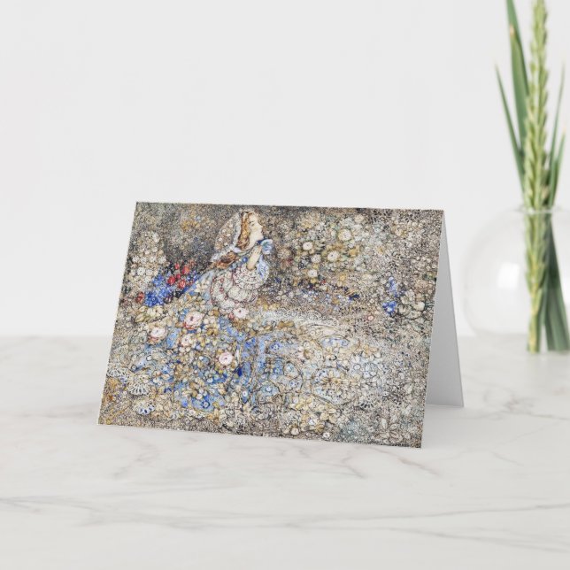 Cartão De Notas Annie French The Lady in the Rosa Garden (Frente)