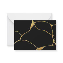 Antigo Kintsukuroi Dourado Negro