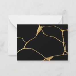 Cartão De Notas Antigo Kintsukuroi Dourado Negro
