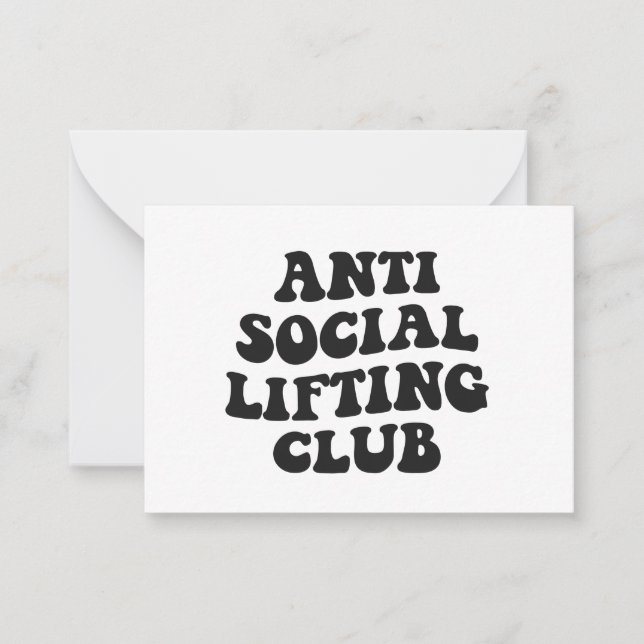 Cartão De Notas Antisocial Lifting Club Funny Gym Malhação Lover (Frente)