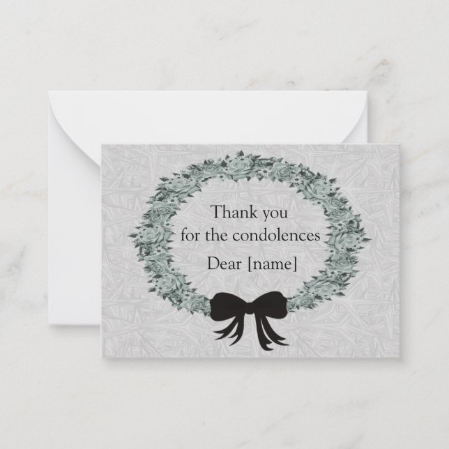 Cartão De Notas Após o Funeral, Obrigado (Frente)