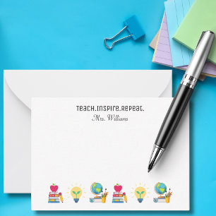 Cartão De Notas Apreciação Personalizada para Professores - Ensina
