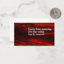 Cartão De Notas "Aprender, viver, esperar" Citação Inspiracional