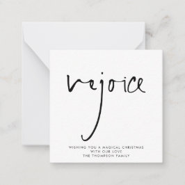 Cartão De Notas Aproveite o Elegante Script Black White no Natal