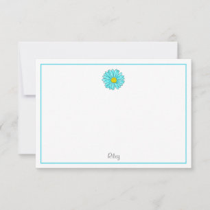 Cartão De Notas Aqua Daisy
