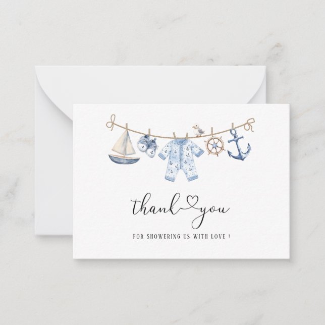 Cartão De Notas Aquahoy Elegante é um chá de fraldas (Frente)