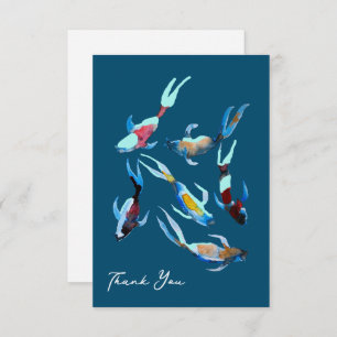 Cartão De Notas Aquarela de Peixe Koi
