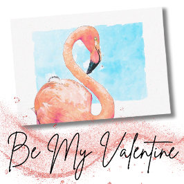 Cartão De Notas Aquarela Flamingo Rosa Escola Dia dos Namorados