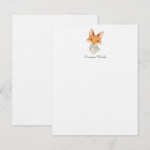 Cartão De Notas Aquarela Pequena Floresta Personalizada