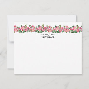 Cartão De Notas Aquarela Rosa Lírio Floral Flor Silvestre Obrigado
