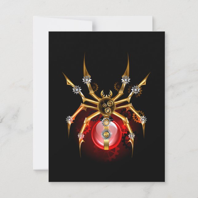 Cartão De Notas Aranha steampunk em preto (Frente)
