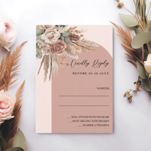Cartão De Notas Arch resposta ao casamento RSVP beige taupe