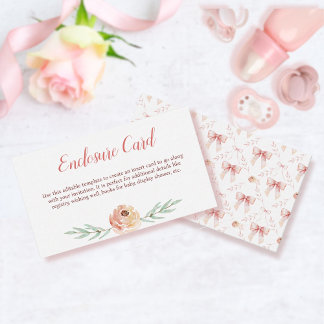 Cartão De Notas Arco coquete e placa de gabinete Florals