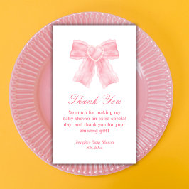 Cartão De Notas arco cor-de-água rosa obrigado chá de fraldas