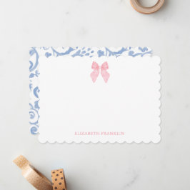 Cartão De Notas Arco de Aquarela Rosa Elegante Personalizado