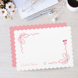 Cartão De Notas Arco de Aquarela Rosa Elegante Personalizado