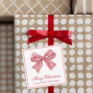 Cartão De Notas Arco em branco e vermelho