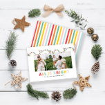 Cartão De Notas Arco-íris de foto de Natal de orçamento<br><div class="desc">foto de Natal de orçamento colagem arco-íris diversão bonita tudo é design brilhante. Ideal para uma família moderna de férias.</div>