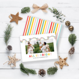 Cartão De Notas Arco-íris de foto de Natal de orçamento