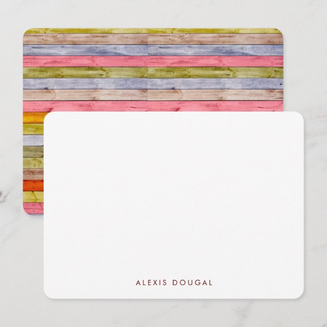 Cartão De Notas Arco-Íris Woodgrão Russo Papel Personalizado (Frente/Verso)