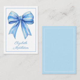 Cartão De Notas Arco Personalizado de Aquarela Azul e Branco Coste