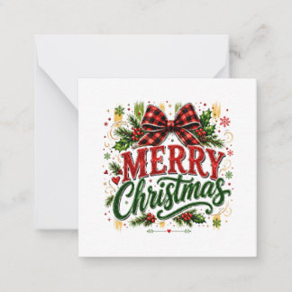 Cartão De Notas Arco Xadrez Natal Feliz