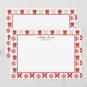 Cartão De Notas Arcos de Natal Vermelhos e Brancos