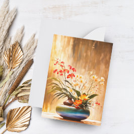 Cartão De Notas Arranjo Floral Japonês Ikebana