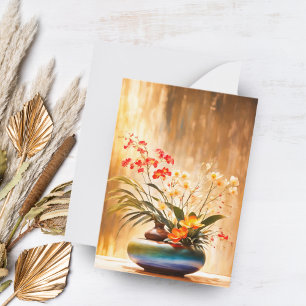 Cartão De Notas Arranjo Floral Japonês Ikebana