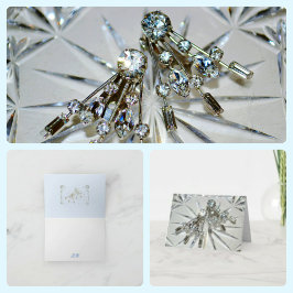 Cartão De Notas Art Deco Vintage Rhinestone Earrings