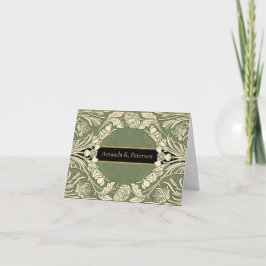 Cartão De Notas Art Nouveau Flores Nome da Fronteira Floral