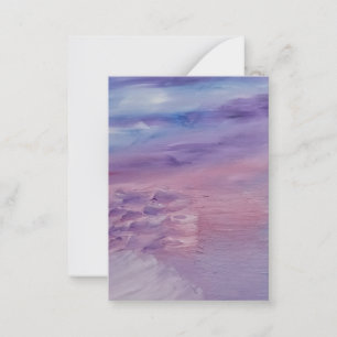 Cartão De Notas Arte abstrata colorida azul rosa pôr do sol roxo