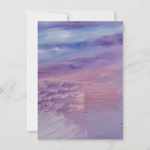 Cartão De Notas Arte Abstrata Colorida Crepúsculo Roxo Azul Rosa