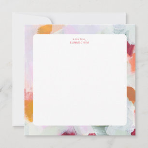 Cartão De Notas Arte Abstrata Única Colorida Personalizada