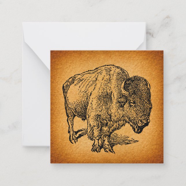 Cartão De Notas Arte Antica Russa de Buffalo Bison Ocidental (Frente)