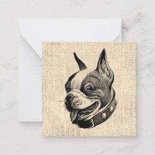 Cartão De Notas Arte Antiguária Cachorro Cachorro Cachorro de Bost