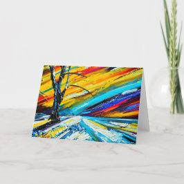 Cartão De Notas Arte Colorida de Paisagem de Inverno