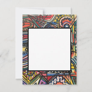 Cartão De Notas Arte de Abstrato pintada de mão dupla moderna