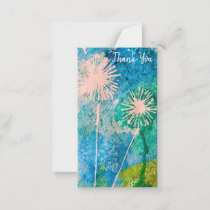 Cartão De Notas Arte de aquarela de flores de Dandelion