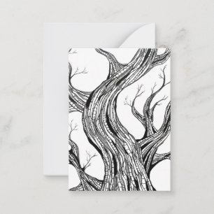 Cartão De Notas Arte de desenho de caneta de árvore abstrata assus