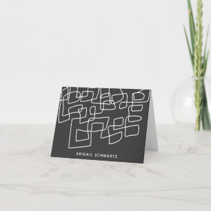 Cartão De Notas Arte de Linha Abstrato Preta Contemporânea Person